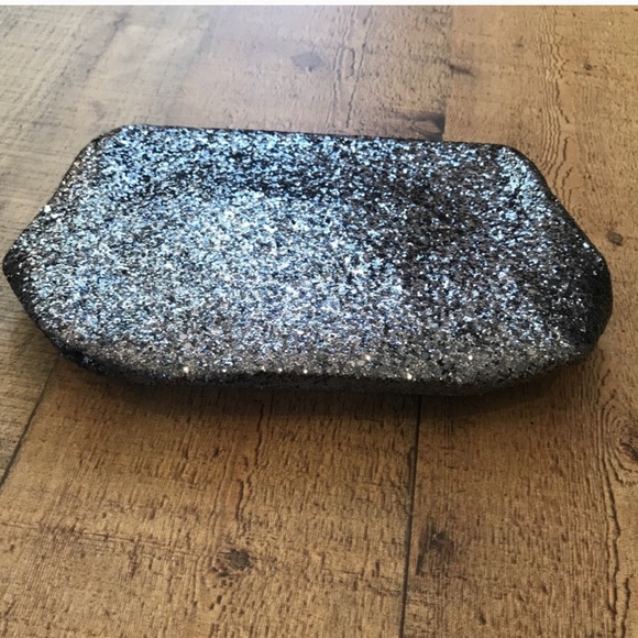J. Crew Magnetic Silver Glitter Sparkle Clutch - Picture 5 of 12